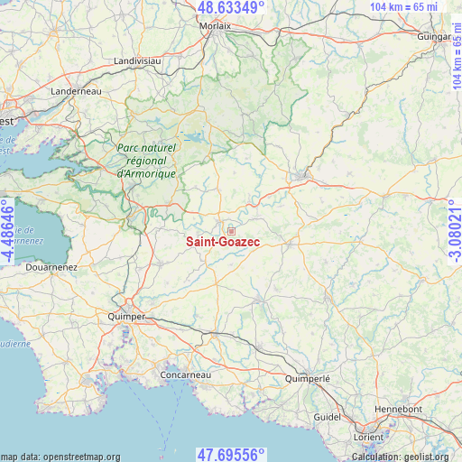 Saint-Goazec on map