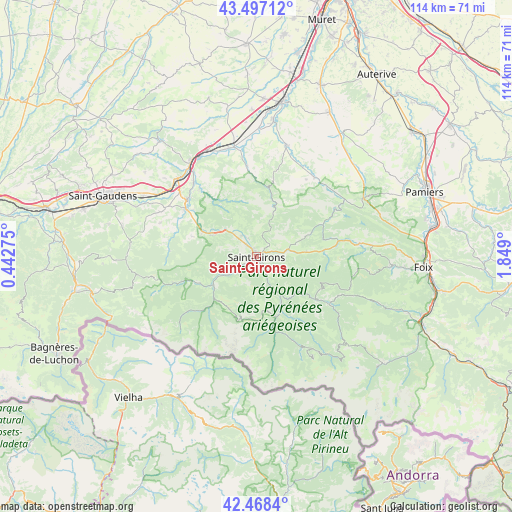 Saint-Girons on map