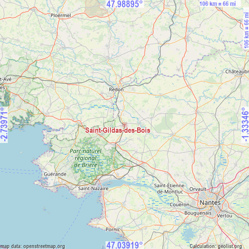 Saint-Gildas-des-Bois on map