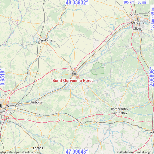 Saint-Gervais-la-Forêt on map