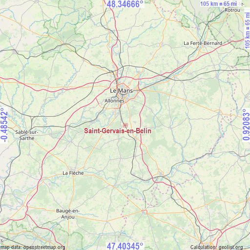 Saint-Gervais-en-Belin on map