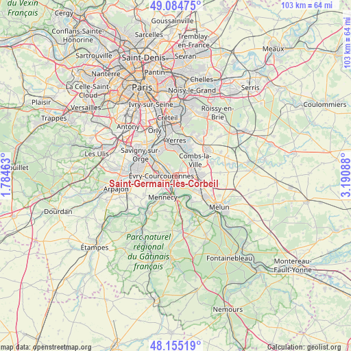 Saint-Germain-lès-Corbeil on map