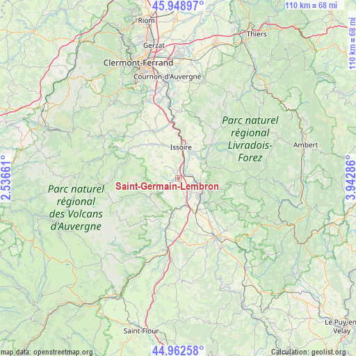 Saint-Germain-Lembron on map