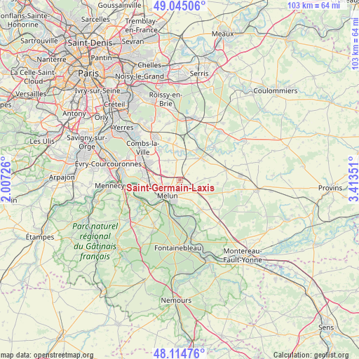 Saint-Germain-Laxis on map