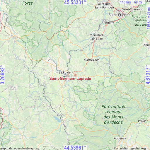 Saint-Germain-Laprade on map