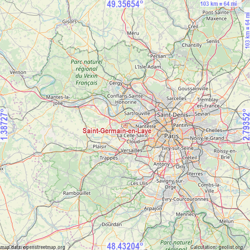 Saint-Germain-en-Laye on map