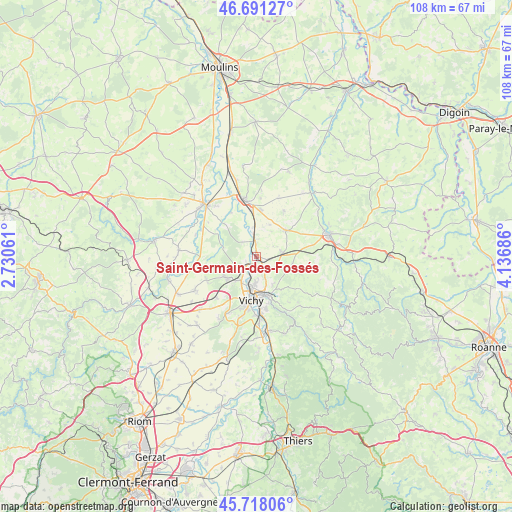 Saint-Germain-des-Fossés on map