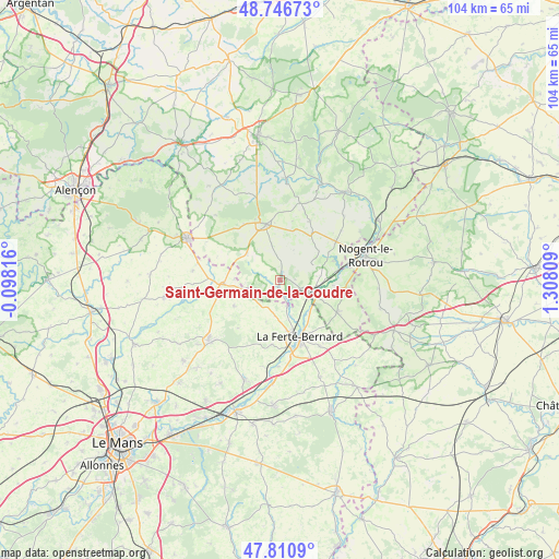 Saint-Germain-de-la-Coudre on map