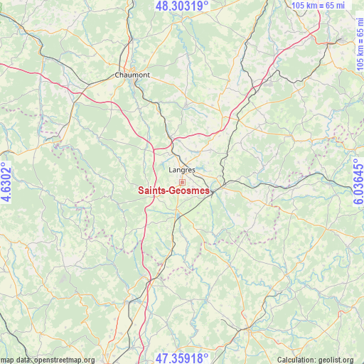 Saints-Geosmes on map
