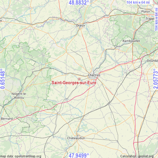 Saint-Georges-sur-Eure on map