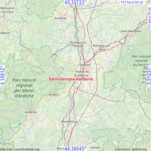 Saint-Georges-les-Bains on map