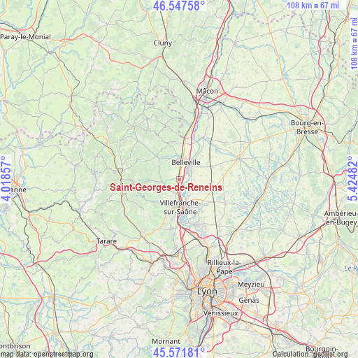 Saint-Georges-de-Reneins on map