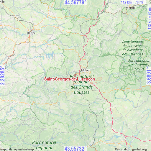 Saint-Georges-de-Luzençon on map