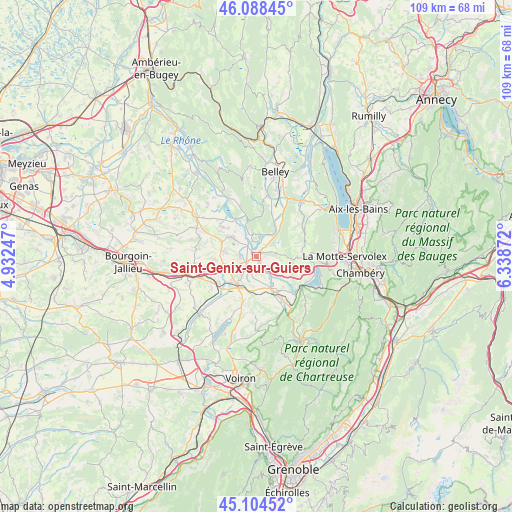Saint-Genix-sur-Guiers on map