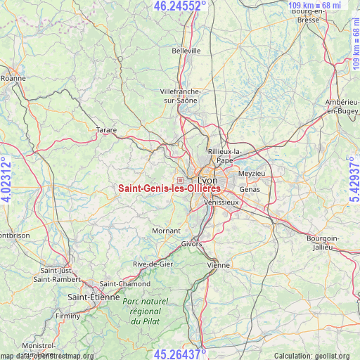 Saint-Genis-les-Ollières on map