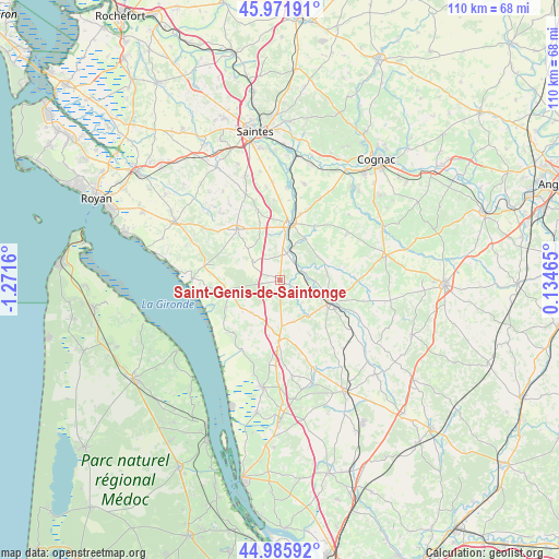 Saint-Genis-de-Saintonge on map