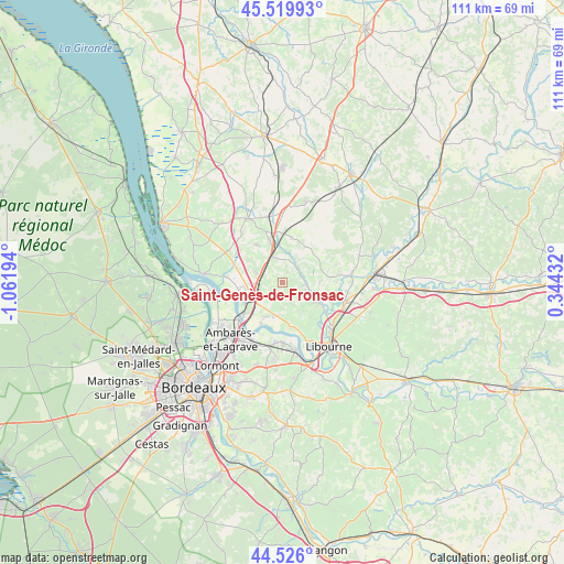 Saint-Genès-de-Fronsac on map