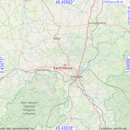 Saint-Gence on map