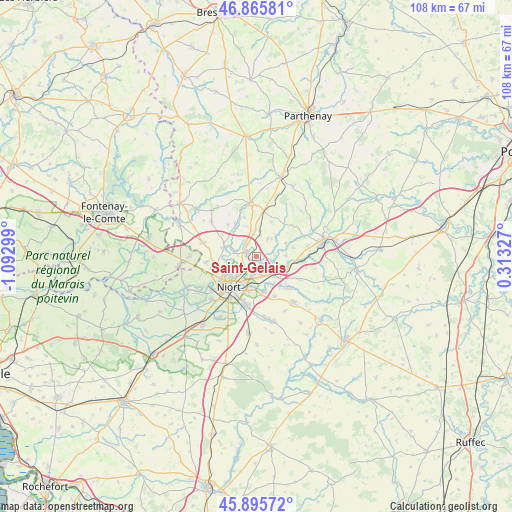 Saint-Gelais on map