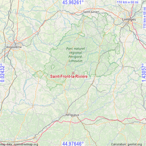Saint-Front-la-Rivière on map