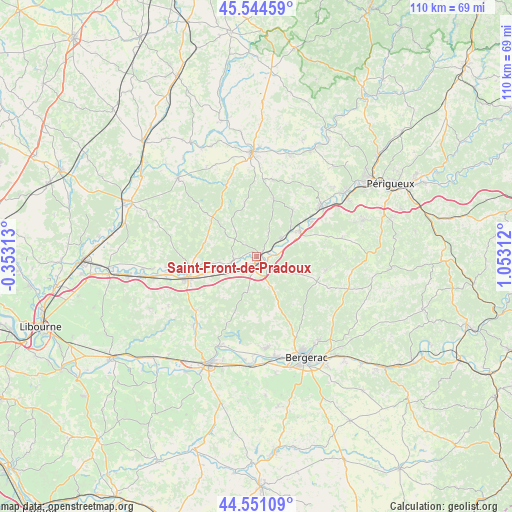 Saint-Front-de-Pradoux on map