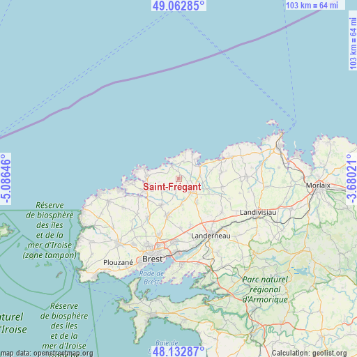 Saint-Frégant on map