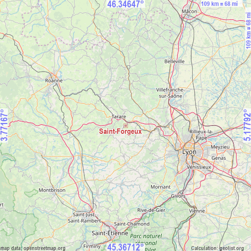 Saint-Forgeux on map