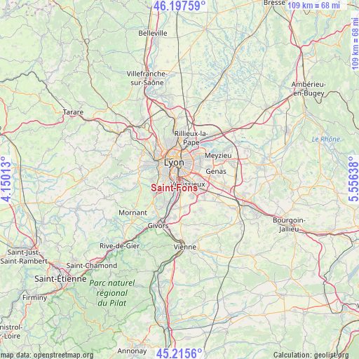 Saint-Fons on map