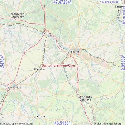 Saint-Florent-sur-Cher on map