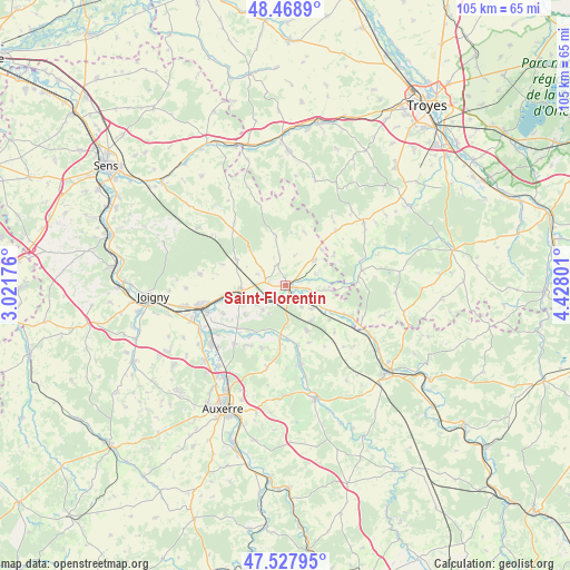 Saint-Florentin on map