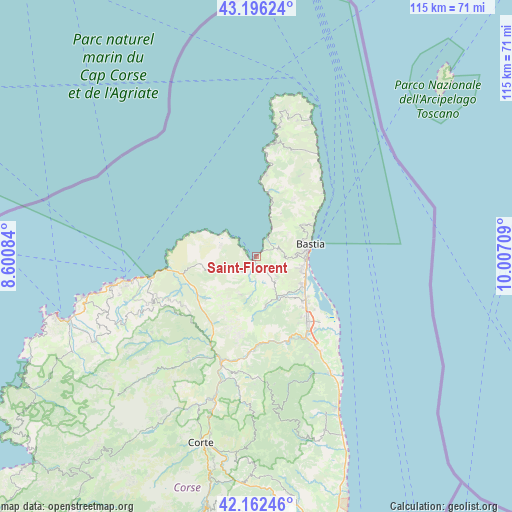 Saint-Florent on map