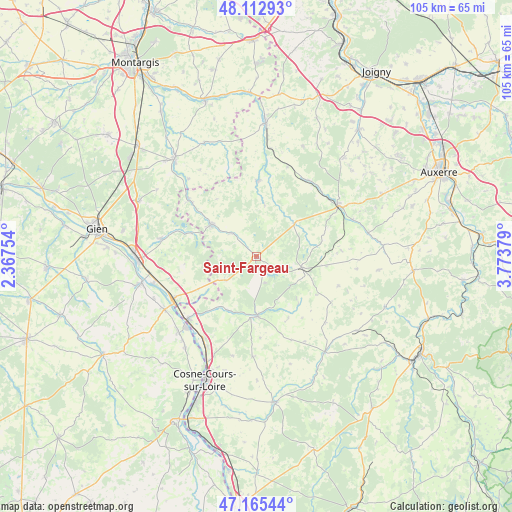 Saint-Fargeau on map