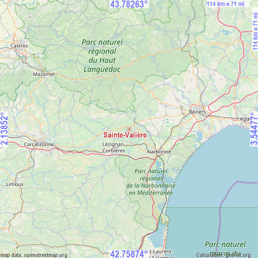 Sainte-Valière on map