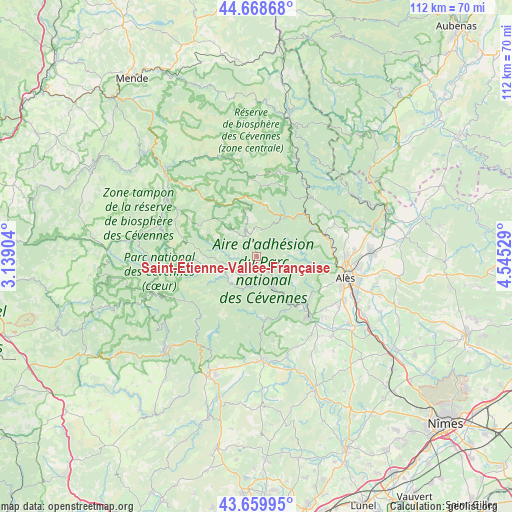 Saint-Étienne-Vallée-Française on map