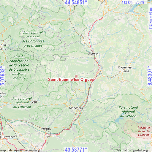 Saint-Étienne-les-Orgues on map