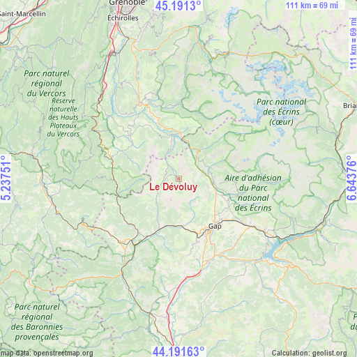 Le Dévoluy on map