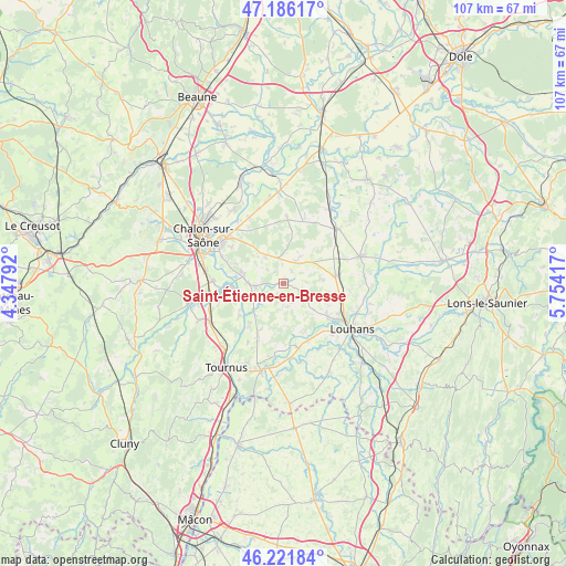 Saint-Étienne-en-Bresse on map