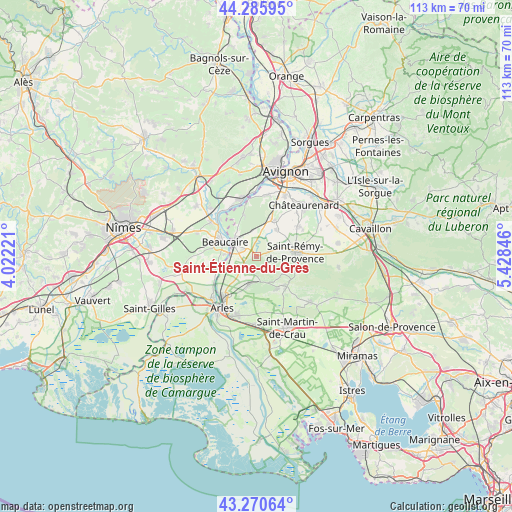 Saint-Étienne-du-Grès on map