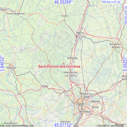 Saint-Étienne-des-Oullières on map