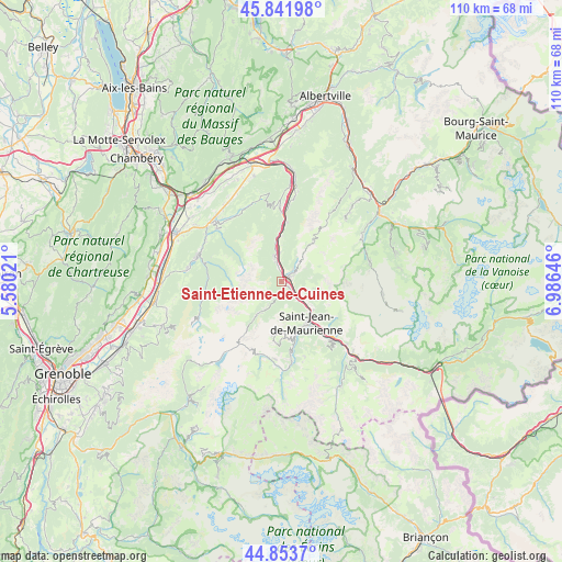 Saint-Etienne-de-Cuines on map