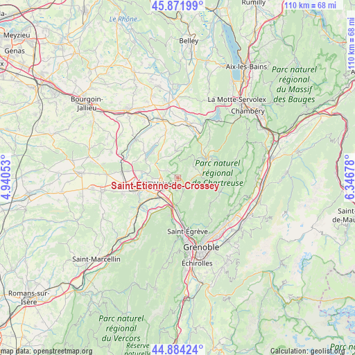 Saint-Étienne-de-Crossey on map