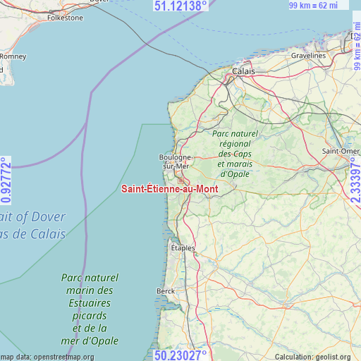 Saint-Étienne-au-Mont on map