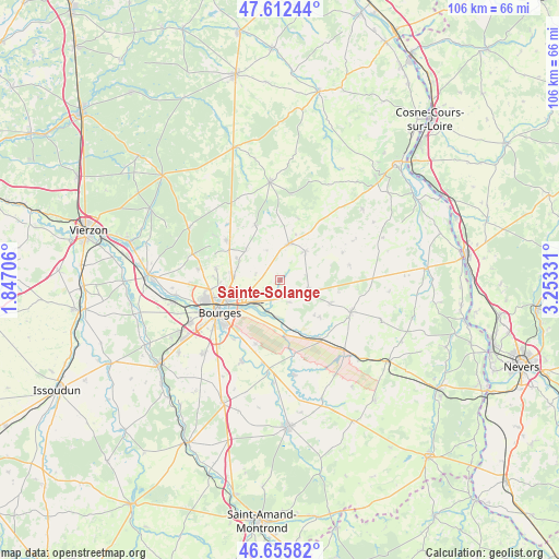 Sainte-Solange on map