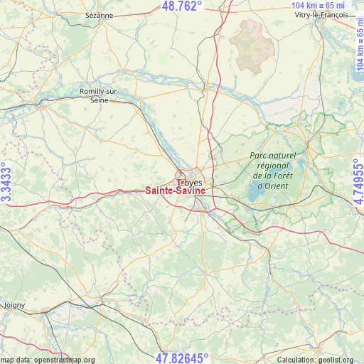 Sainte-Savine on map