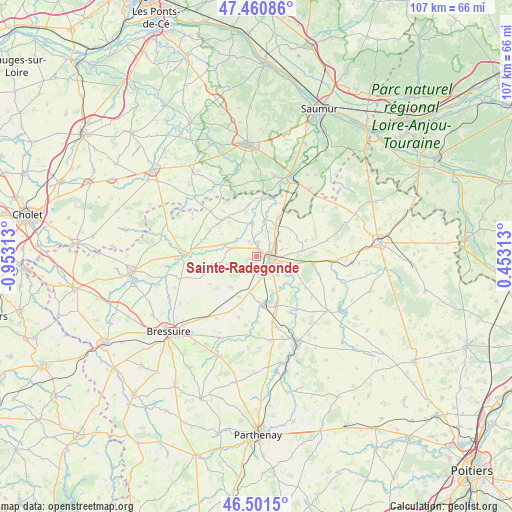 Sainte-Radegonde on map