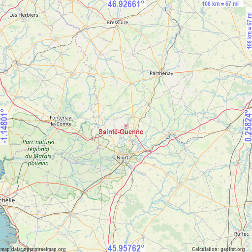 Sainte-Ouenne on map