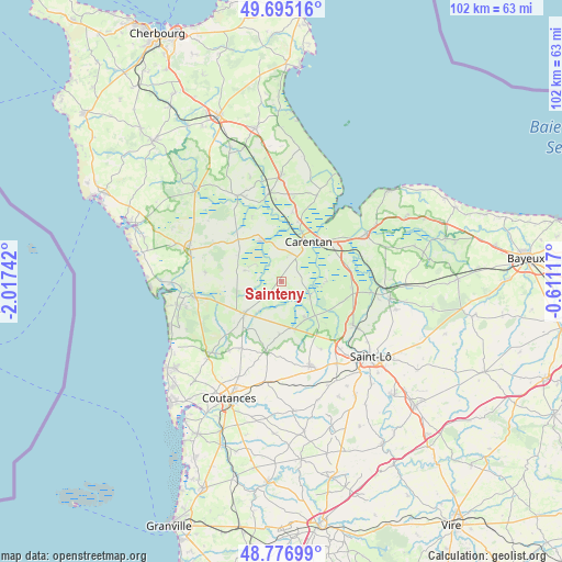 Sainteny on map