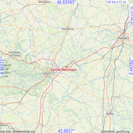Sainte-Néomaye on map