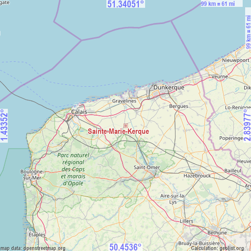 Sainte-Marie-Kerque on map