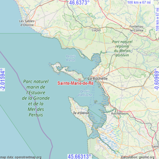 Sainte-Marie-de-Ré on map